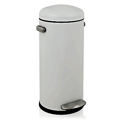 simplehuman Retro Round Pedal Bin, 30L White